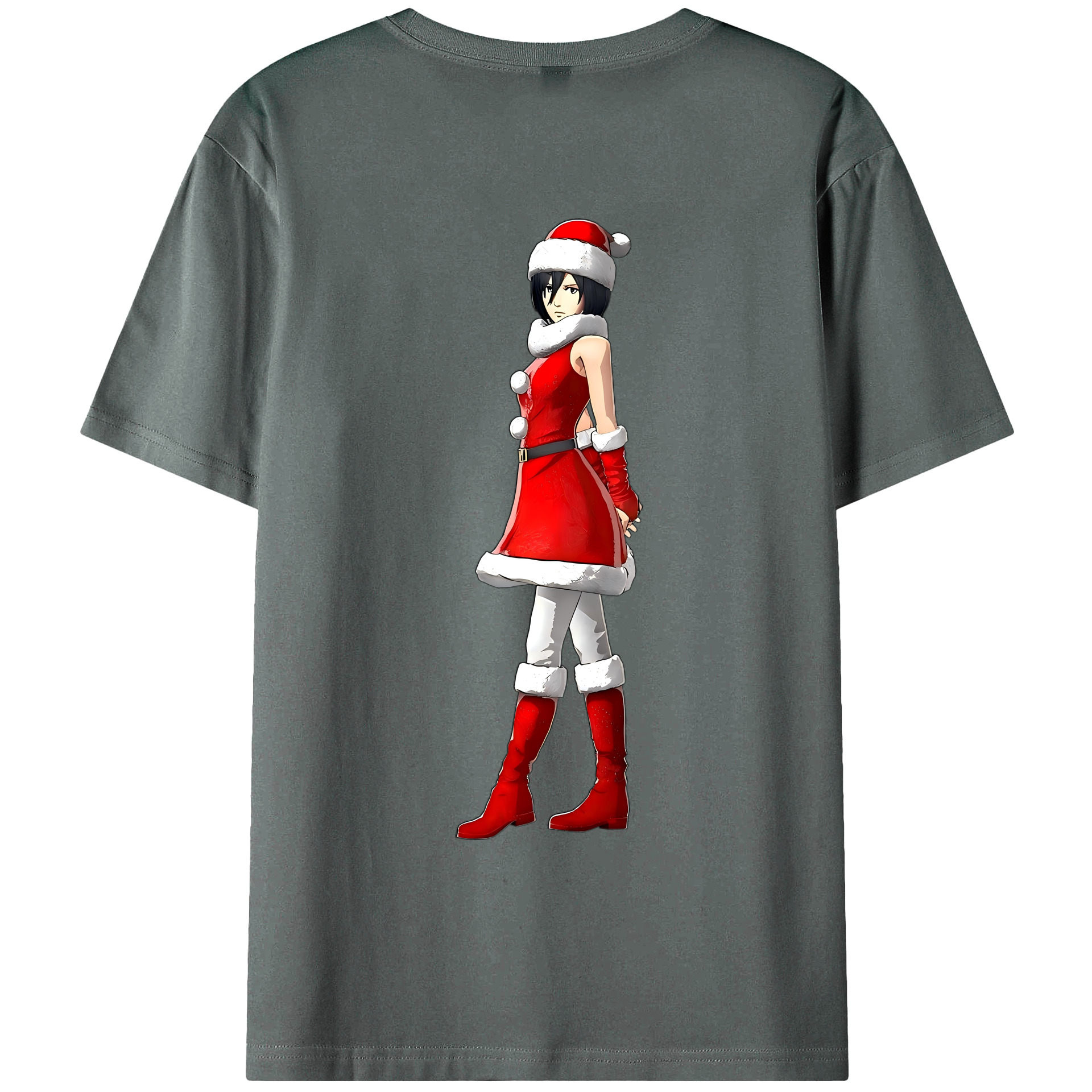（画像用） 進撃の巨人 ミカサ·アッカーマン Attack on Titan Mikasa Ackerman 綿100％ メンズ半袖Tシャツ（バックプリント） 通気性